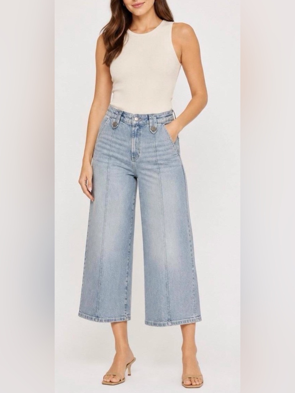 Micheal Kors Women’s Selma Crop Wide Leg Pants Jeans Size 6